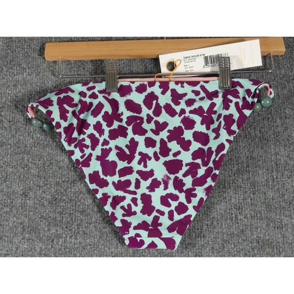 TANYA TAYLOR Large Bikini Bottom Tia Leopard Blue Purple NWT $95 - Picture 3 of 6